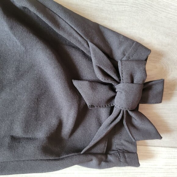 Grace Karin High-Waisted Paperbag Pants Tie Belt & Bow Ankle Detailing - S NWT - Picture 3 of 5